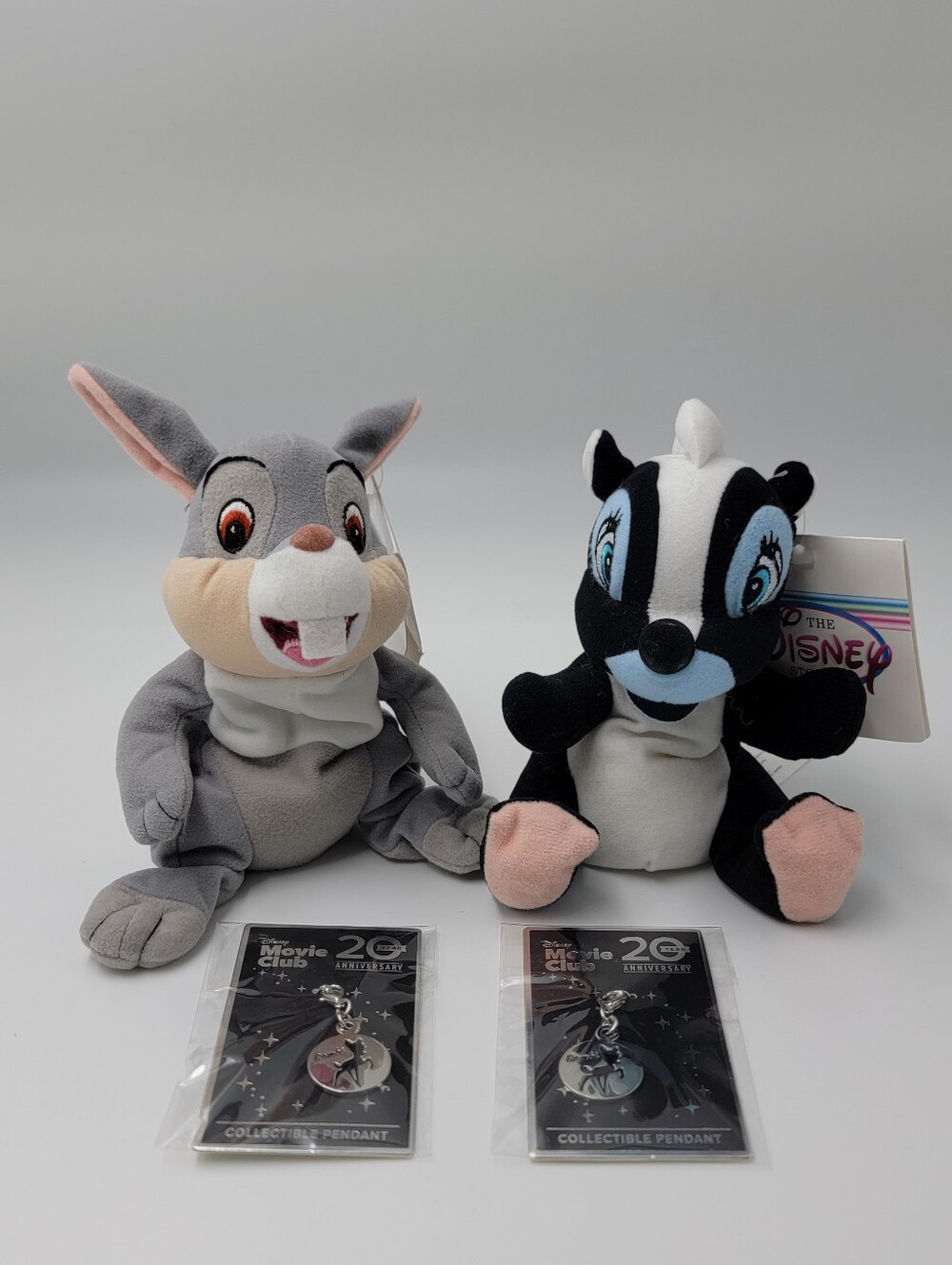 NWT Disney Store Bambi Thumper Flower Mini Bean Bag Plush with Tags w/Pendants